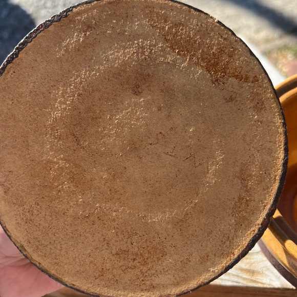 Earthenware Ceramic Dark and Golden Brown Bowl with Lid Hand thrown Clay Decor - Picture 7 of 16